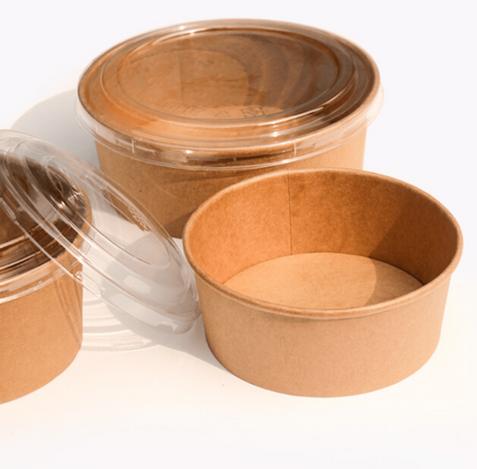 Bowl kraft tapa transparente 1000 cc
